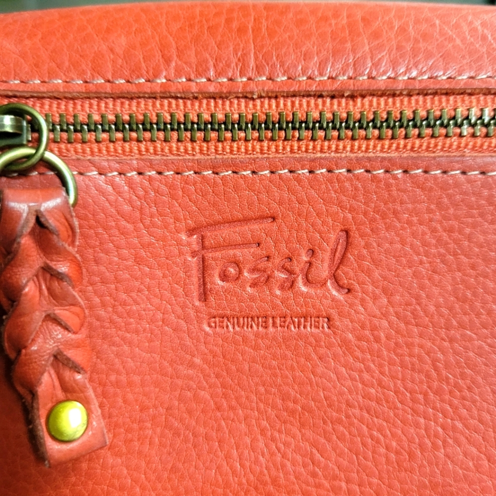 Retro Vintage Fossil Leather Wallet Cardcase Clutch Red